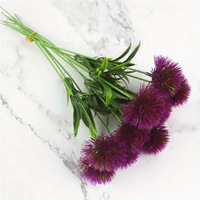 Buket bunga dandelion sutra buatan, satu batang 50cm, dekorasi dalam/luar ruangan pernikahan genggam