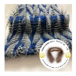 wholesale customized tip discharged print artificial faux fur fabric for winter clothing