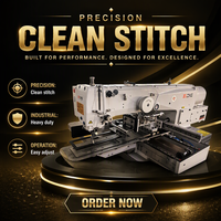 Machine à coudre industrielle à lit plat avec moteur pour porte-stylos, poignets, jeans, sacs, coupe-fils automatiques