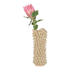 Vaso cilindrico in ceramica testurizzata con disegno floreale per decorazioni per la casa, camera da letto, ufficio, tavolo - Product Image 2