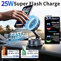Chargeur de voiture magnétique sans fil en gros, commande en gros, ventilateur de refroidissement 25W, adaptateur 75W, compatible dropshipping pour tous les smartphones