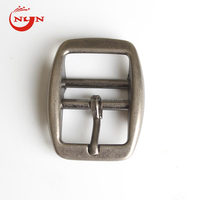 Boucles en métal de bonne qualité à double barre avec attache simple pour ceinture en cuir, 2 tailles
