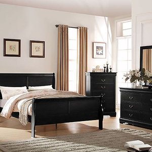 Black 2-<b>drawer</b> Nightstand With Silver Handles Bedroom <b>Storage</b> <b>Drawer</b> Unit - Product Image 5