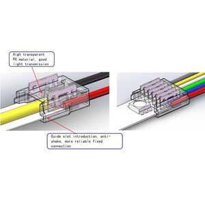 Connecteur I à Encliquetage Sans Soudure 2 Broches 10mm Fil vers Carte Bande LED SMD COB Monochrome Connecteur Cristal Lien avec Fil - Product Image 4