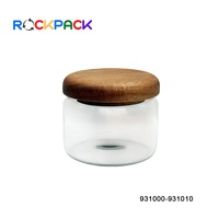 Bocaux en verre avec couvercle en bois pour un usage domestique et un stockage miniature