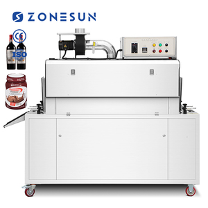 เครื่องห่อฟิล์มหดแบบกึ่งอัตโนมัติ ZONESUN ZS-ZQ15 สำหรับขวดซอสและเครื่องดื่ม พร้อมระบบอบไอน้ำ - Product Image 1