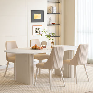 Table à manger de haute qualité en bois massif avec pieds en bois massif de couleur crème, design de colonne <span class=keywords><strong>romaine</strong></span> luxueux, <span class=keywords><strong>prix</strong></span> avantageux - Product Image 2