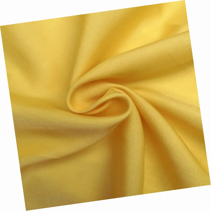 Fábrica china de buena calidad personalizado amarillo liso 30 seda 70 tela de mezcla de sarga de algodón para mujer ropa forro bufanda Hijab