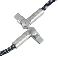 Nouveau câble USB-C en alliage d'aluminium 2026 avec rotation à 180 degrés, 5A PD240W, gaine en nylon tressé, câble de charge rapide et de transfert de données pour ordinateur