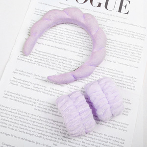 Bandeaux de spa pour femmes – Bandeaux en tissu éponge pour soins du <span class=keywords><strong>visage</strong></span>, maquillage et lavage du <span class=keywords><strong>visage</strong></span>, option logo personnalisé - Product Image 5