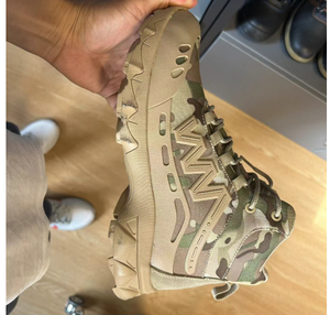 DFJB05 Zapatos de Entrenamiento de Camuflaje Gris, Precio Económico, Botas Tácticas Suaves de Camuflaje Transpirables Personalizadas para Hombre - Product Image 5