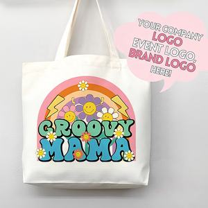 Vente en gros de sac cabas en toile recyclable tendance sac à bandoulière sac à main sac cabas avec logo personnalisé et fermeture éclair - Product Image 3