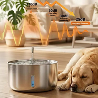 Fontaine à eau automatique pour animaux domestiques (chiens et chats) en acier inoxydable, grande capacité, avec fenêtre de niveau, pompe et accessoires LED – Fournitures et produits