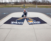 Bannière publicitaire personnalisée en polyester imprimé pour stade de rugby, grand format, double panneau, pour bord de terrain de sport extérieur, avec logo