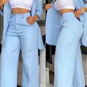 New Elegant Pink Summer Style Jacket <b>Pants</b> Set for Women New Arrival Casual Daily Wear with Solid Pattern Digital Printing Top - Product Image 5