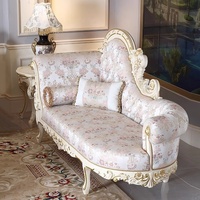 Traditionelles Design Wohnzimmer-Möbelset Klassische Goldfolie Massivholz-Schnitzerei Chaiselongue Relaxsessel Esszimmer