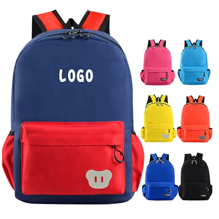 कम MOQ अनुकूलित लोगो 600D ऑक्सफोर्ड हल्के निविड़ अंधकार लैपटॉप Backpacks बोतल जेब के साथ चिंतनशील बच्चों को स्कूल बैग