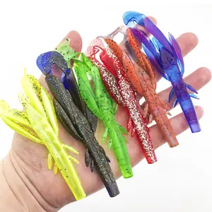 SNEDA 7cm 12cm Simulation Bambus garnelen Soft Bait Barsch Slipper Fisch köder 7 Farbe Seefisch köder 8 teile/beutel Garnelen