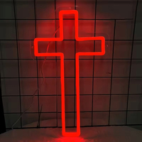 Vente flash : enseigne au néon en forme de croix, logo personnalisé, enseignes au néon LED avec éclairage LED, décoration pour chambre à coucher, église