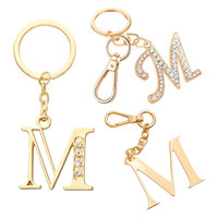 LLavero de aleación de zinc personalizado para mujer, signo de alfabeto de resina, dije de metal, inicial, inglés antiguo, a-z, Diamante de imitación, letra, llavero