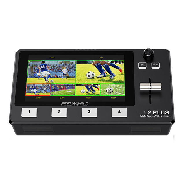 FEELWORLD L2 PLUS 5.5" LCD Multi-camera Video Mixer Switcher With Touch Screen PTZ Control Chroma Key USB3.0 for Live Streaming