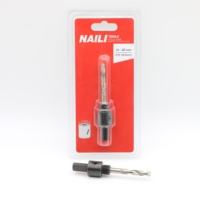 Foret de centrage bimétallique 3/8" HSS 4241 4341 6541 pour 14-30mm, finition oxyde noir, longueur totale 120mm, queue hexagonale