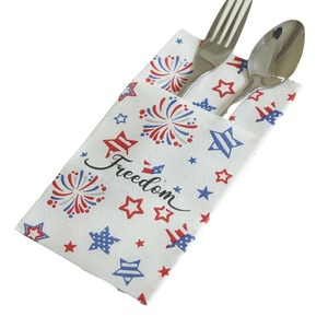 Factory Direct Disposable Dust-Free <strong>Napkin</strong> Fork and Knife <strong>Set</strong> in Custom Paper Bag for Western Restaurant Hotel - Product Image 1