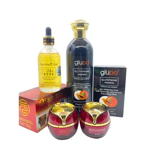 OEM Private Label Luxury 24K Gold Skincare Kit Dark Spot Removing Bleaching Anti Wrinkle Whitening Skin Care Kit