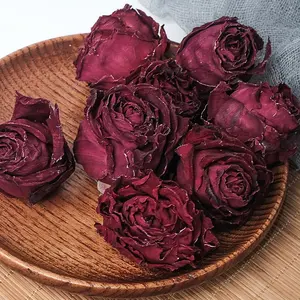 1 Kg A Bag In Bulk Hot Selling Blooms In Hot Water Edible Dark Red Rose Crown Double Petal Red Rose Blooming Tea