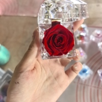 Boîte Cadeau Carrée en Acrylique pour la Fête des Mères 2026 – Mini Rose Éternelle Préservée – Boîte à Bague Fleur Éternelle – Grande Vente