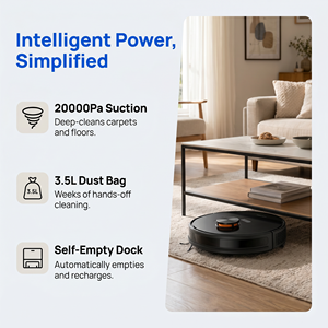 PX7D Auto Empty Robot Vacuum Cleaner 20000Pa LDS9.0 Navigation Tuya APP Sweep <b>Mop</b> Robotic Vacuum for Pet Hair - Product Image 5