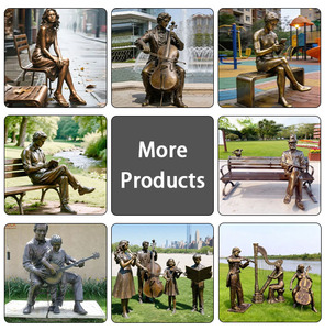 Statua in Bronzo Personalizzabile di Duo Musicista e Ballerino, Adatta per Giardini Esterni - Product Image 4
