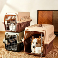 Valise de transport respirante en plastique pour animaux de compagnie, portable, pour extérieur, pour chat et chien, accessoires de voyage pour voiture, vente en gros OEM