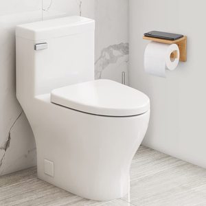 Porte-papier de salle de bain en bambou Porte-papier hygiénique mural Porte-rouleau naturel - Product Image 4