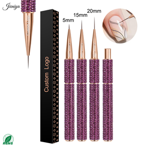 Pinceau à <span class=keywords><strong>ongles</strong></span> durable avec strass violets, pinceau à gel pour rayures, plusieurs tailles disponibles pour des designs d'<span class=keywords><strong>ongles</strong></span> créatifs - Product Image 1