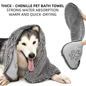 <span class=keywords><strong>Serviette</strong></span> <span class=keywords><strong>pour</strong></span> <span class=keywords><strong>chien</strong></span> en microfibre super absorbante 150D, couleur <span class=keywords><strong>personnalisée</strong></span>, logo personnalisé, épaisse, avec poches <span class=keywords><strong>pour</strong></span> les mains, en chenille. - Product Image 6