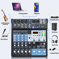 Console de mixage numérique professionnelle MX8 8 canaux Mini DJ pour l'enregistrement, les spectacles, la lecture et le studio à domicile