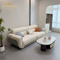 Cremefarbenes Mikrofaser-Leder-Sofa-Set mit Sessel, Ottoman, Diamant-Steppung an den Armlehnen und Edelstahlrahmen für Wohnzimmer und Zuhause