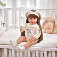 Nouvelle Poupée Reborn Bébé en Silicone Vinyle Doux 55 cm pour Enfants, Jouet avec Fonction de Conversation