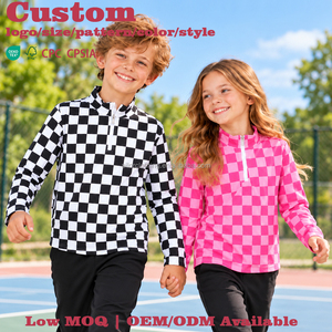 Sudadera de Algodón con Cuello Alto y Cierre de 1/4 para Niños y Niñas, Manga Larga, para Primavera y Otoño, Ideal para la Escuela y Uso Diario - Product Image 1