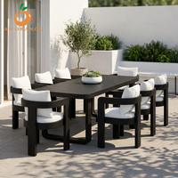 Ensemble de table et chaises d'extérieur en alliage d'aluminium, mobilier de jardin en métal, vente directe d'usine