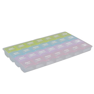 Pillbox 28 Compartment 4 Rows Weekly Medicine Storage Case With Lids For Daily Use - Product Image 4