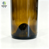 Bouteille de vin vide de 750 ml, style Bordeaux, en verre sodocalcique de qualité alimentaire, pour l'emballage de vin rouge et de vin de fruits