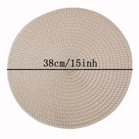 Set de table rond moderne en PP, tissé à la main, résistant à la chaleur, réutilisable pour la maison, l'hôtel et la restauration