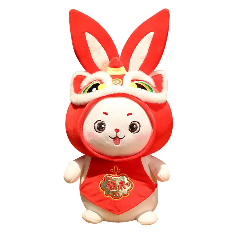 OEM 2024 अनुकूलित ईस्टर बनी शुभंकर कार्टून लाल बनी खरगोश खिलौना गुड़िया लंबे कान आलीशान बनी आकार आलीशान खिलौने