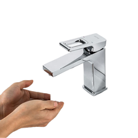 Robinet de lavabo de salle de bain moderne à trou unique, haut, avec noyau de valve en céramique, poignée unique en laiton
