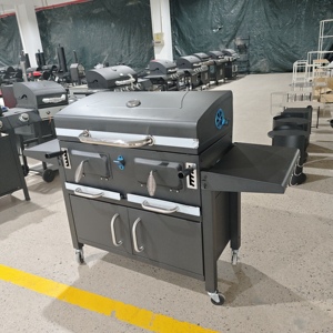 Parrilla <span class=keywords><strong>de</strong></span> Carbón Grande para Jardín Royal <span class=keywords><strong>con</strong></span> Altura Ajustable, Ahumador, <span class=keywords><strong>Barbacoa</strong></span>, <span class=keywords><strong>Chimenea</strong></span> y Termómetro - Product Image 1
