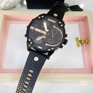 Nuovo 2026 DZ7332 Orologio Sportivo Cronografo da <span class=keywords><strong>Uomo</strong></span> Nero con 4 Fusi Orari, Oversize, in <span class=keywords><strong>Acciaio</strong></span> Inossidabile con Cinturino in Pelle e Quadrante Luminoso - Product Image 6