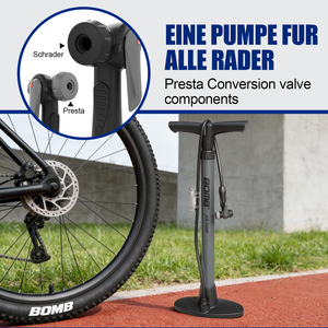 Bomba de Bicicleta BOMB, Bomba de Aire para Bicicleta, Bomba de Piso, Bomba Manual, Barril Largo de Acero, 130 PSI, Venta al Por Mayor OEM - Product Image 6