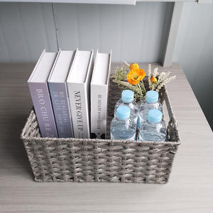 ตะกร้าเก็บของหวายทรงสี่เหลี่ยมผืนผ้าสำหรับจัดเก็บเสื้อผ้าในห้องนอนห้องนั่งเล่นตู้หนังสือของเล่นใช้ในครัวเรือน - Product Image 3